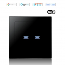 Wintop AI Wi-Fi Smart Light Wall Touch Double Switch Neutral Wire Required eHouse 63T Design black Wintop AI Wi-Fi Smart Light Wall Touch Double Switch Neutral Wire Required eHouse 63T Design black